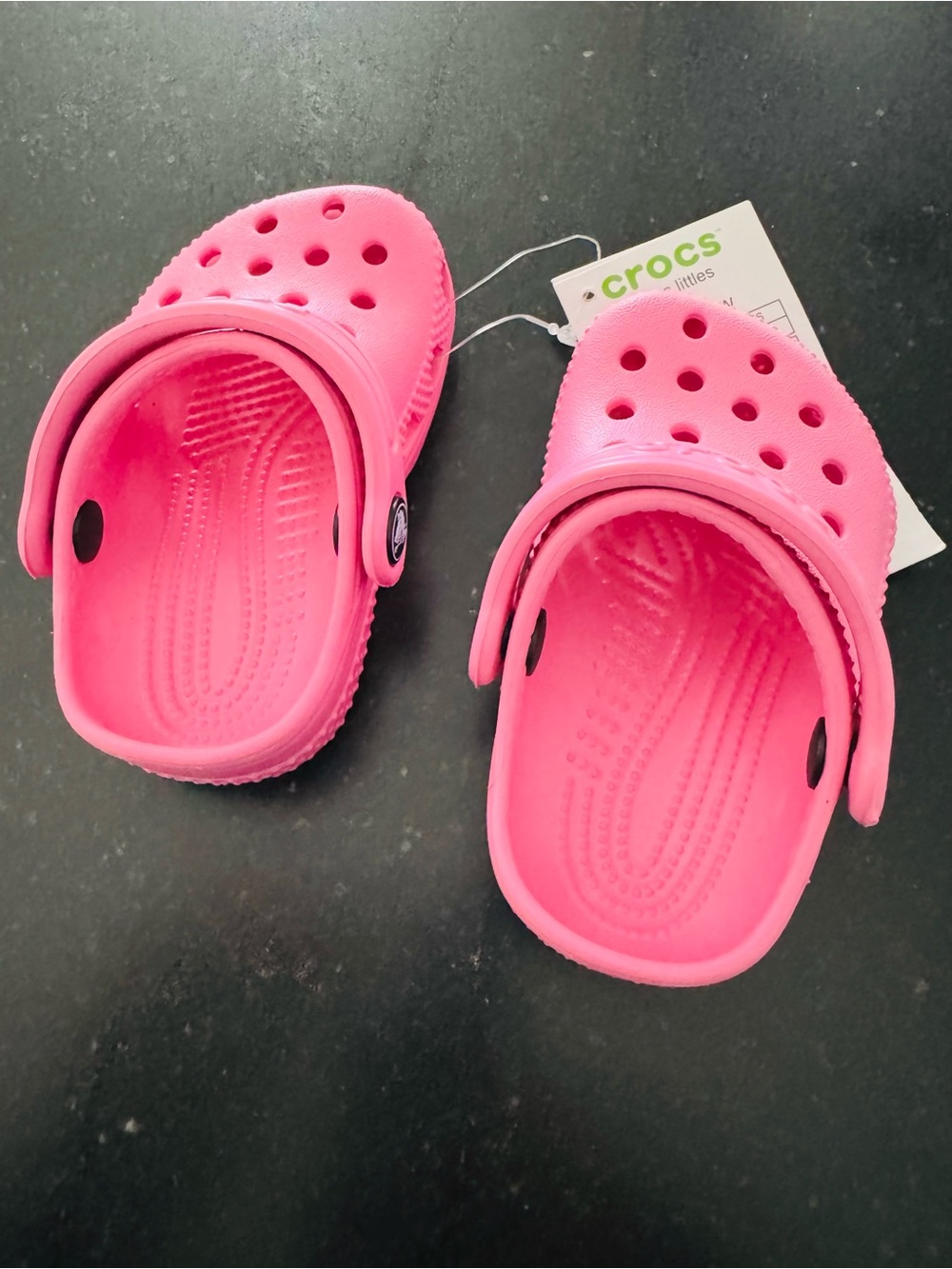 CROCS Kids Hot Pink Classic Clogs with Heel Strap - Picture 5 of 9